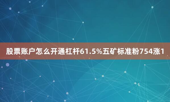 股票账户怎么开通杠杆61.5%五矿标准粉754涨1